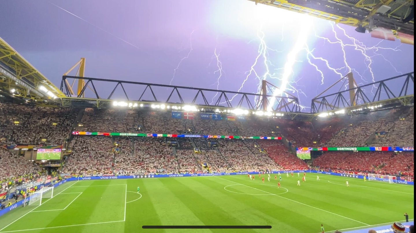 Lightening strike at Football Ground