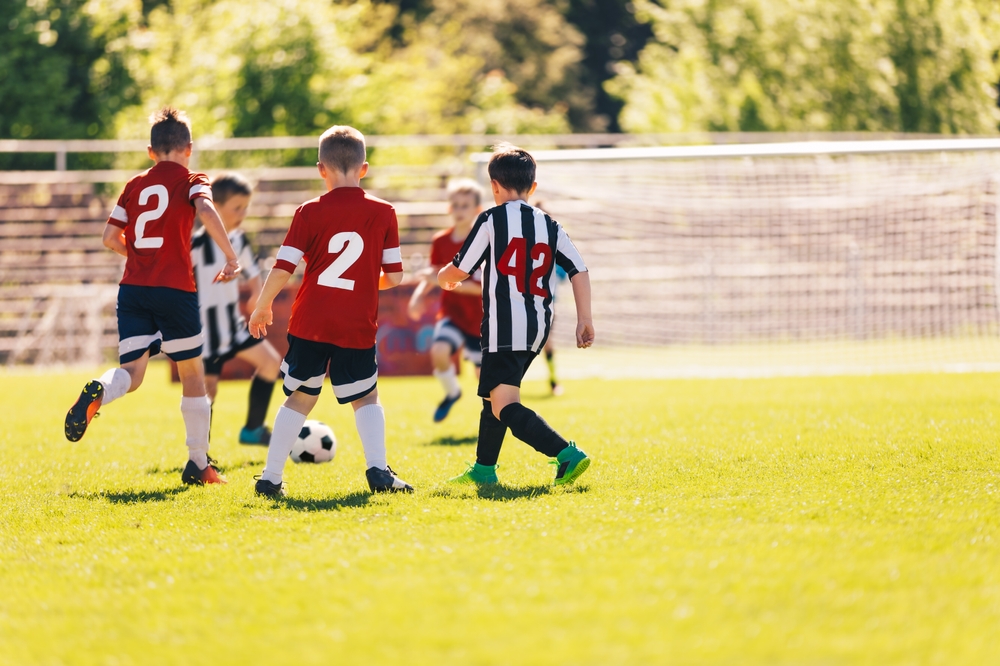 Boys playing footbal